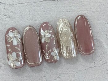 ディーネイル 池袋(D-nail)/【森】フラワー×ミラー