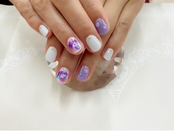 プルミエ ネイル(Premier Nail)/紫陽花&水滴ネイル