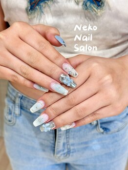 ネコ(Neko)/ワンホンネイル ミラー ブルー