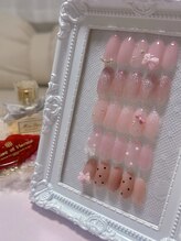 ピンクハルナネイル(pink haruna nail)/リボンネイル