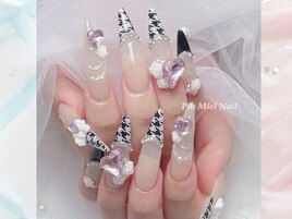 千鳥柄ハートネイル