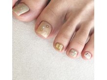 ピーチネイル(peach nail)の雰囲気（フットネイル）