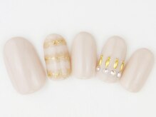 ネイルサロン ドレリッチ 大宮店(drerich)/グレージュブランケットボーダー