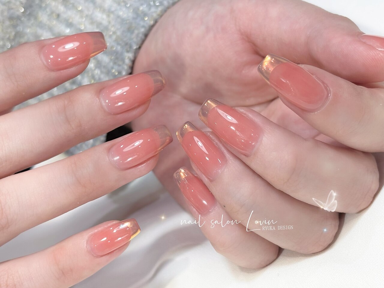 コーラルピンク ハートデザイン ネイルチップ 10個セット コーラルピンクのネイルデザイン｜ネイルブック コーラルピンク
