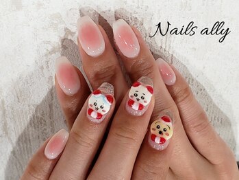 ネイルズアリー 立川店(Nails ally)/チークネイル×3D×スイート×夏