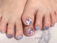 ネイルアトリエルカ(nail atelier LUCA)/W-198 紫陽花ネイルで梅雨フット
