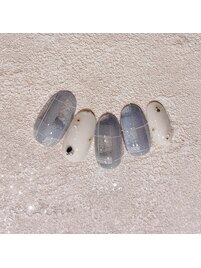 冬のチェックネイル