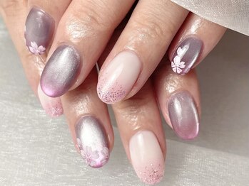 ヘアーアンドネイル ルシア(Hair&Nail Lucia)/持ち込み桜×マグネットネイル