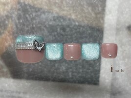 マグネット蝶々フットネイル