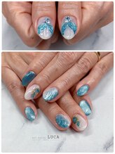 ネイルアトリエルカ(nail atelier LUCA)/M-347 ブルー人魚のしっぽネイル
