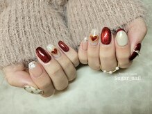 シュガーネイル(sugar nail)/ボルドーマグネット×ハート