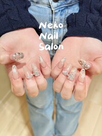 雪　クリスマス　冬ネイル