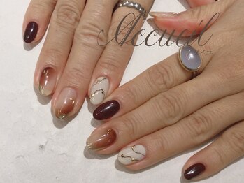 アクイユ 銀座店(ACCUEIL)/ブラウンニュアンスネイル