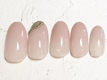 フレイムス アイラッシュ アンド ネイル(FRAMES)/透け感ピンク×アクセサリー