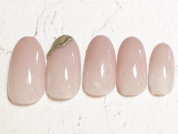 フレイムス アイラッシュ アンド ネイル(FRAMES)/透け感ピンク×アクセサリー