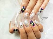 シュガーネイル(sugar nail)/紫陽花ネイル