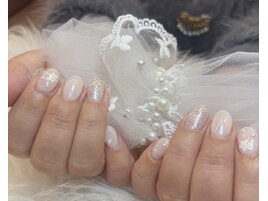 ワンカラー/雪/ホワイトネイル