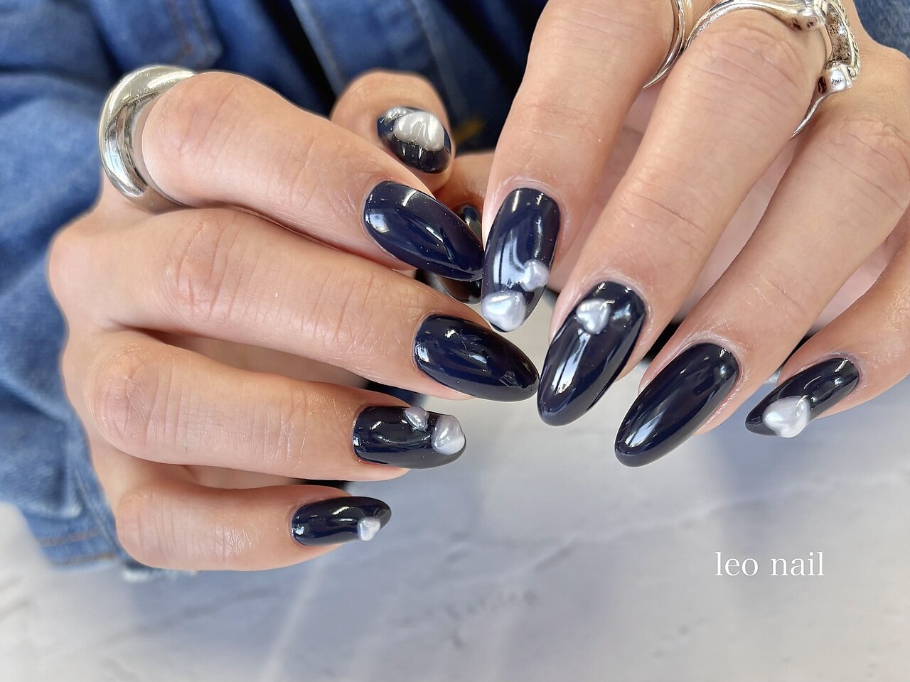2026年春トレンド】ネイビー ハンド ロングのネイルデザイン集｜人気順