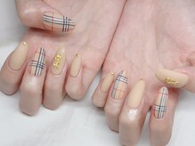 ネイルアンドアイラッシュサロン エスポアール(nail&eyelash salon espoir)/チェック　マット　秋ネイル
