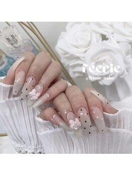 feerie nail-フェリネイル堀江-フィルイン/持ち込み/長さだし/ワンホン/ドットリボン