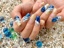 サロンドフォーエイチ(salon de 4H)/鮮やかなシロップの海ネイル☆
