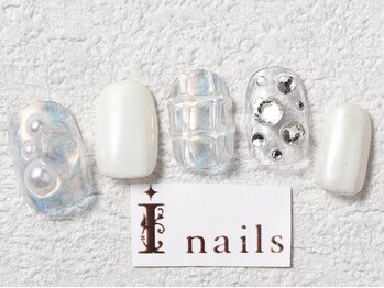 アイネイルズ 梅田店(I nails)/オーロラぷっくりストーン￥9200