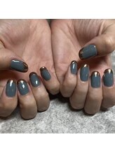 イロ(iro)/ミラーフレンチ♪くすみブルー♪