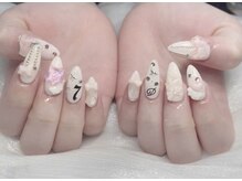 ハラ(Hara)/ホワイト　リボン　アートネイル