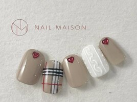 ハートチェックニット