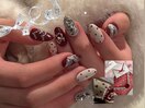 バレンタインネイル