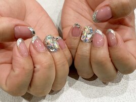 ガラスフレンチ×ビジュー×夏