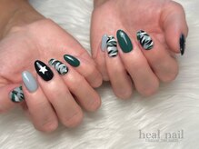 ヒールネイル(heal nail)/マット迷彩×star～