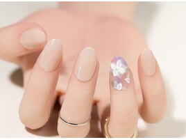 ワンポイントフラワーネイル