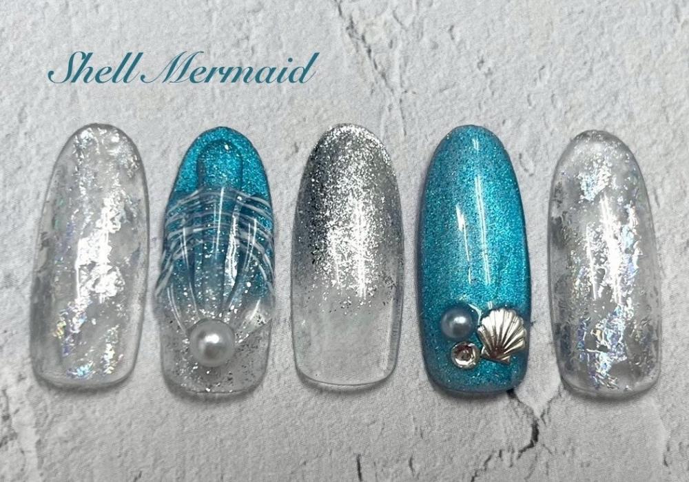 2025年-2026年冬トレンド】マーメイドのネイルデザイン集｜人気順｜4