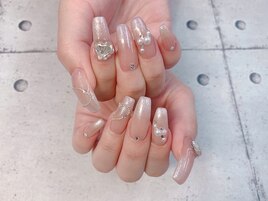 キラキラハートネイル