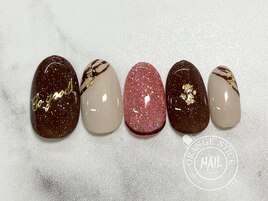 バレンタイン　チョコネイル