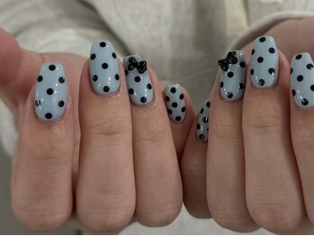 ジェミーネイル エビス(Jemiy nail ebisu)/パステルドットリボン