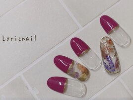 フラワーホイルネイル