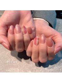 冬のチェックネイル