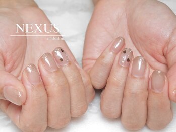 ネクサス(NEXUS)/大人可愛いセピアハートネイル