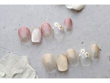 ネイルサロンprish銀座4丁目店【マグネット&フットネイル定額サロン】/5000円　桜ネイル　マグネット