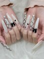 ルミエール(Lumiere)&nbsp;チェックネイルロングスカルプ持ち込みデザイン