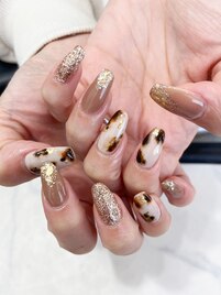 べっ甲ニュアンスネイル