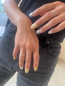 ポレ(pole)/イエロー×シルバー×ホワイト