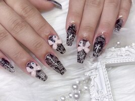 黒レースネイル＊momoka