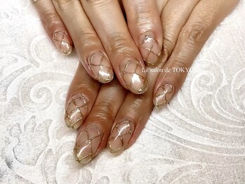 クリア&ゴールドネイル