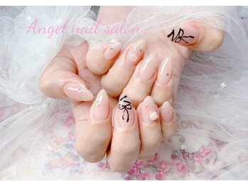 エンジェルネイルサロン(Angel nail salon)/バラ&リボン ストーン別途