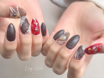 バレンタイン☆カフェラテネイル