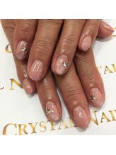 クリスタルネイル ゆめタウン博多店(CRYSTAL NAIL)/斜めフレンチネイル