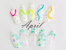 エイプリルプラス(April plus)/フラワー&うねうねネイル